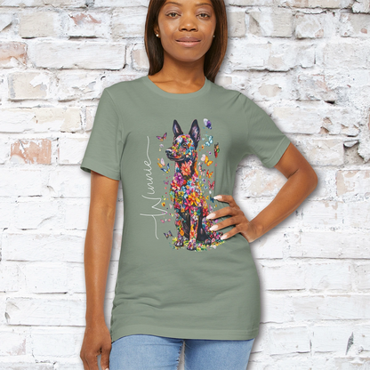 Dutch Shepherd #2 Floral Personalized T shirt