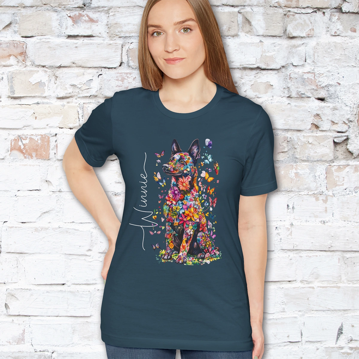 Dutch Shepherd #2 Floral Personalized T shirt