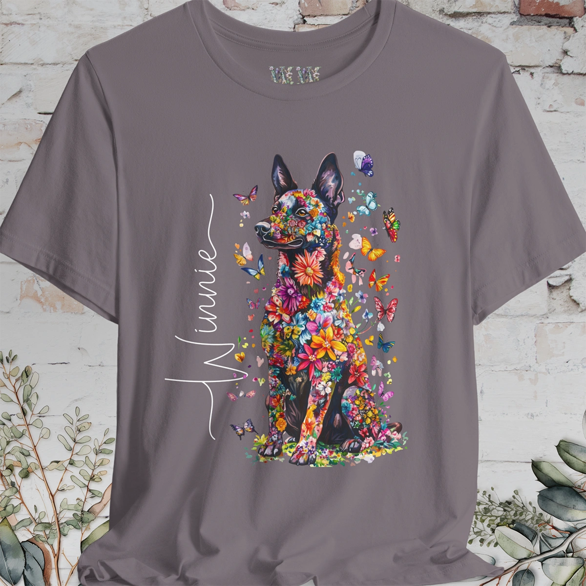 Dutch Shepherd #2 Floral Personalized T shirt