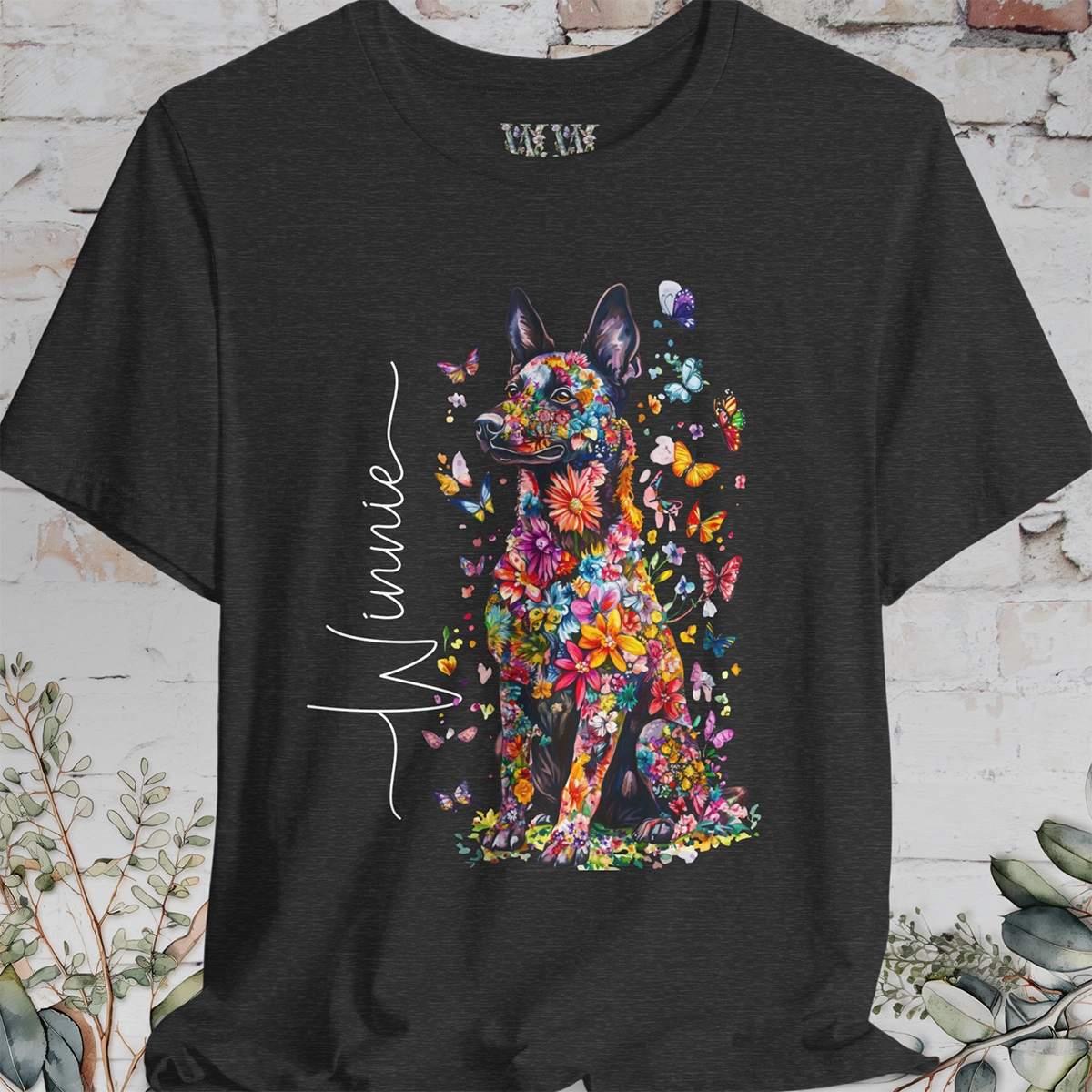 Dutch Shepherd #2 Floral Personalized T shirt