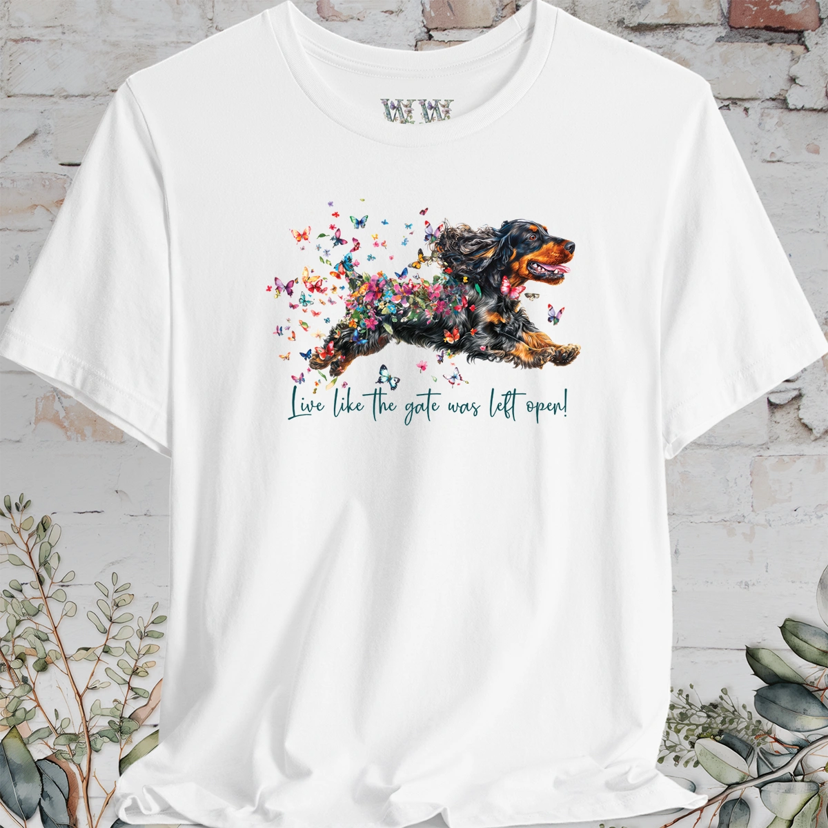 English Cocker Spaniel #3 "Live like the gate was left open" Unisex T shirt