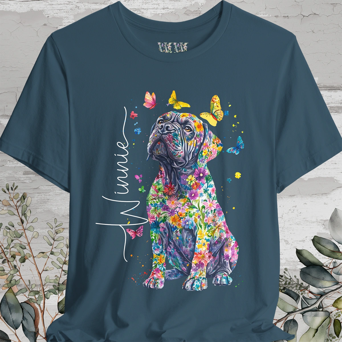 English Mastiff #1 Floral Personalized T shirt