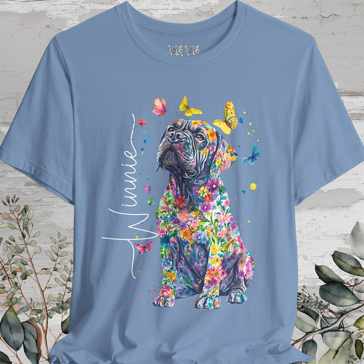 English Mastiff #1 Floral Personalized T shirt