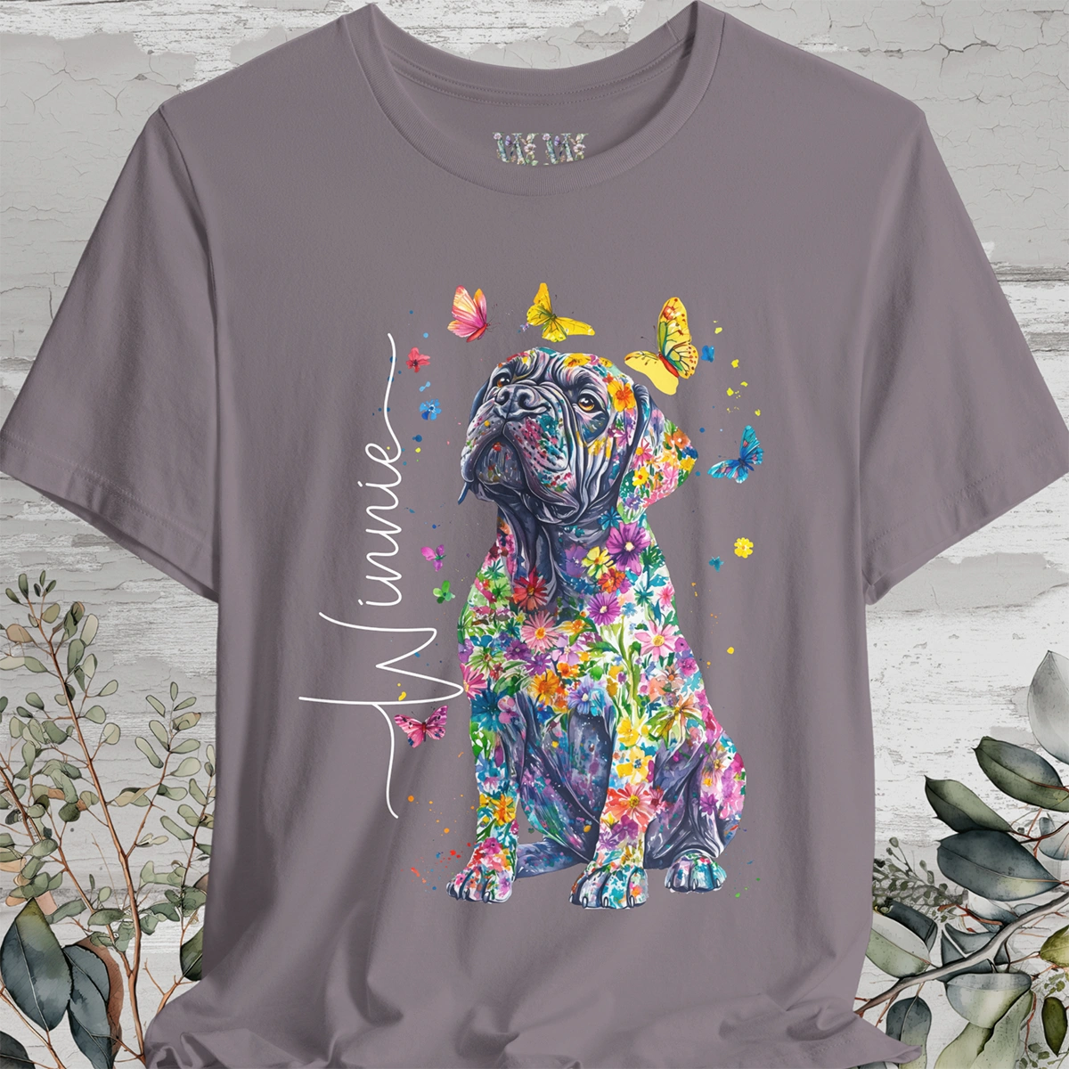 English Mastiff #1 Floral Personalized T shirt