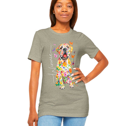 English Mastiff #2 Floral Personalized T shirt