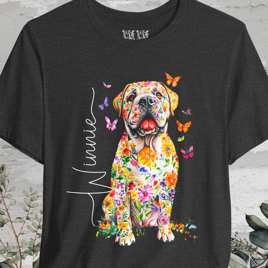 English Mastiff #2 Floral Personalized T shirt