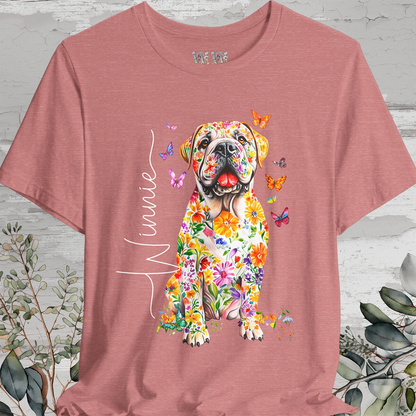 English Mastiff #2 Floral Personalized T shirt