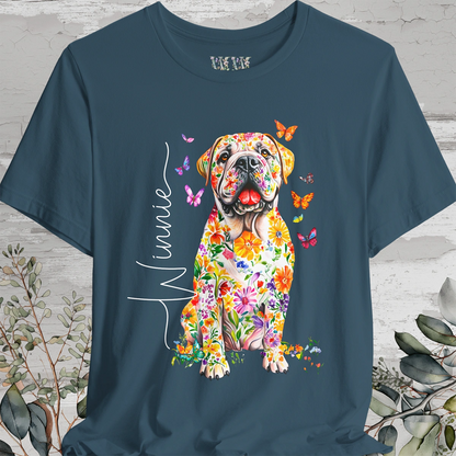 English Mastiff #2 Floral Personalized T shirt