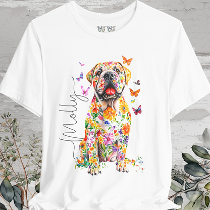 English Mastiff #2 Floral Personalized T shirt