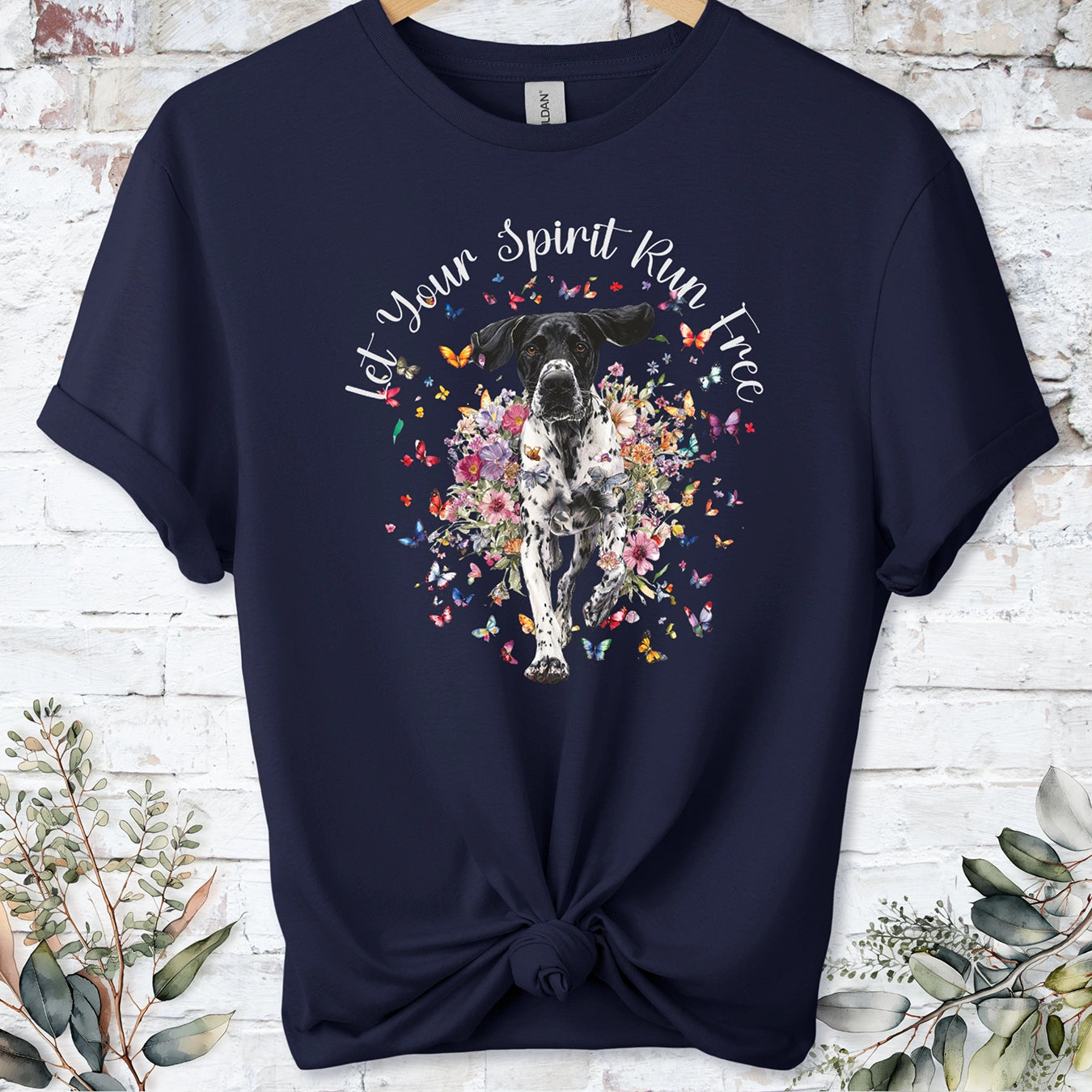 English Pointer 'Let your spirit run free' unisex T shirt