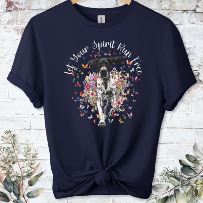 English Pointer 'Let your spirit run free' unisex T shirt
