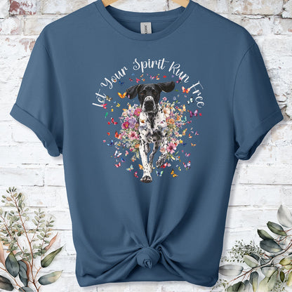 English Pointer 'Let your spirit run free' unisex T shirt
