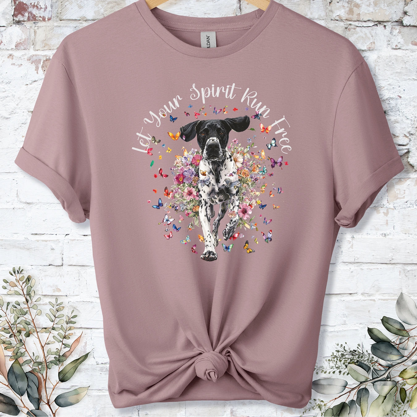 English Pointer 'Let your spirit run free' unisex T shirt