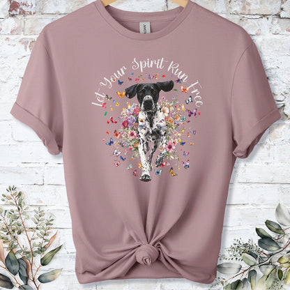 English Pointer 'Let your spirit run free' unisex T shirt