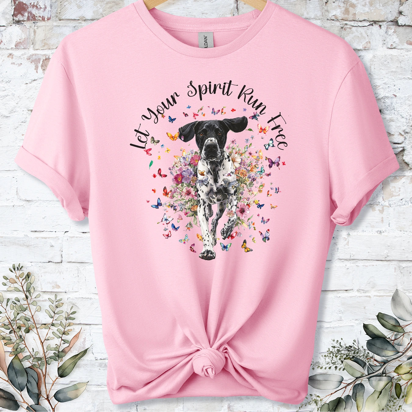 English Pointer 'Let your spirit run free' unisex T shirt