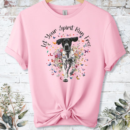 English Pointer 'Let your spirit run free' unisex T shirt