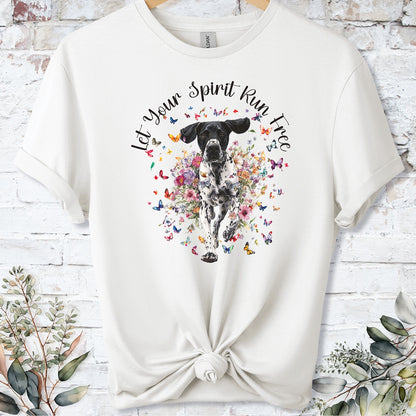 English Pointer 'Let your spirit run free' unisex T shirt