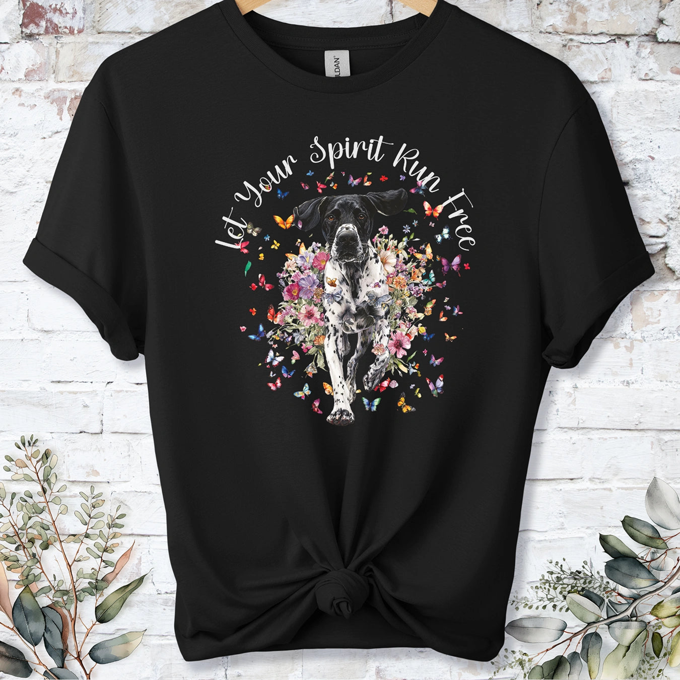 English Pointer 'Let your spirit run free' unisex T shirt