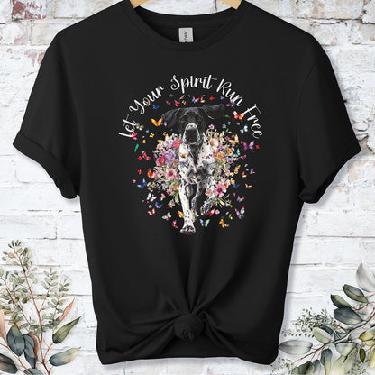 English Pointer 'Let your spirit run free' unisex T shirt