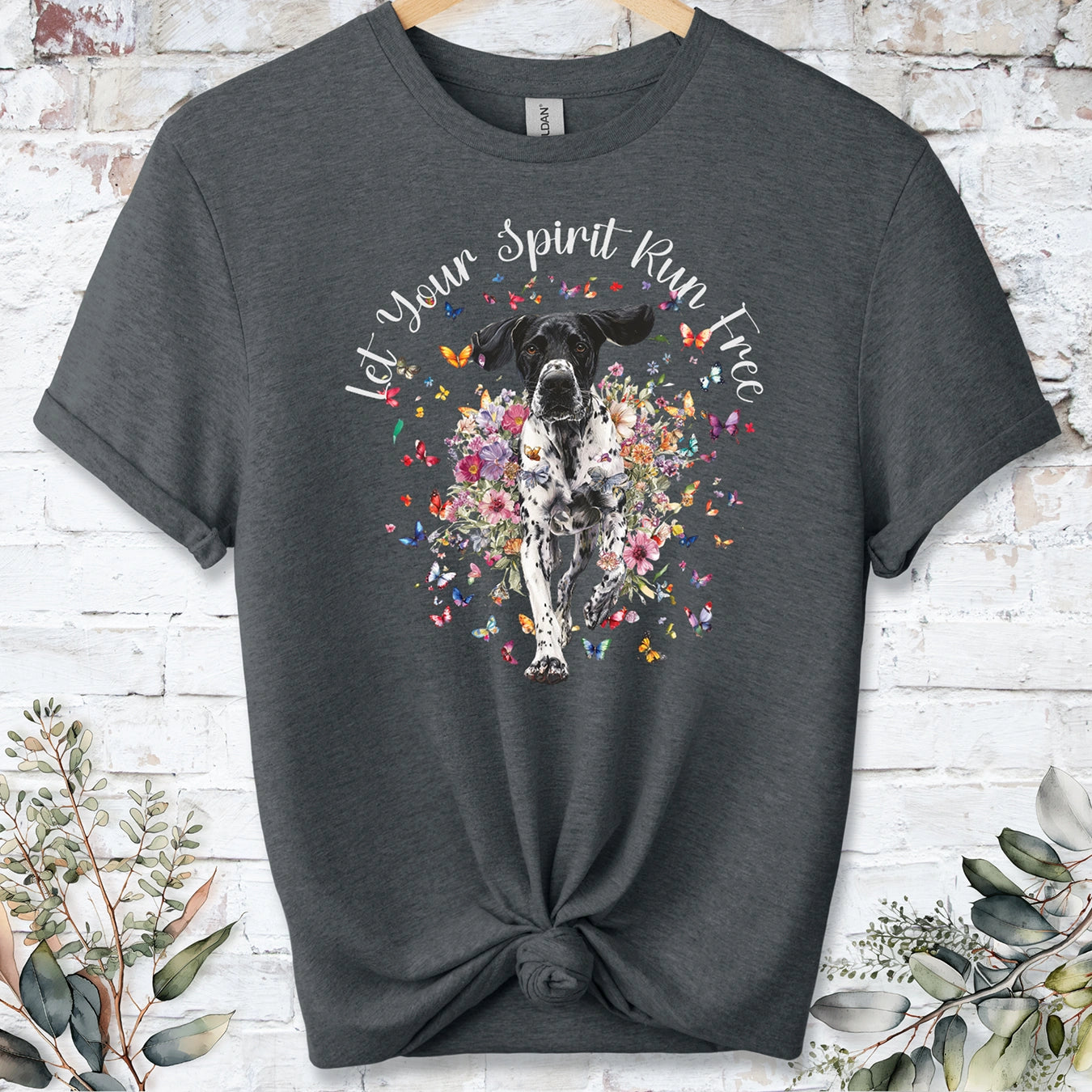 English Pointer 'Let your spirit run free' unisex T shirt