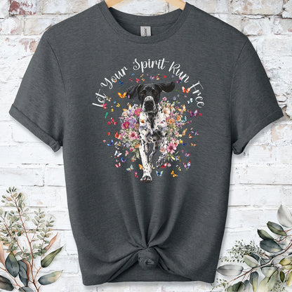 English Pointer 'Let your spirit run free' unisex T shirt