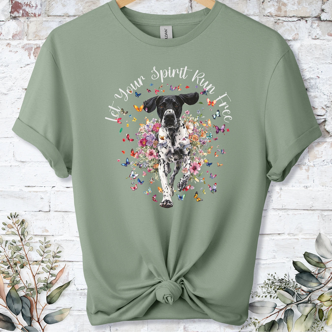 English Pointer 'Let your spirit run free' unisex T shirt