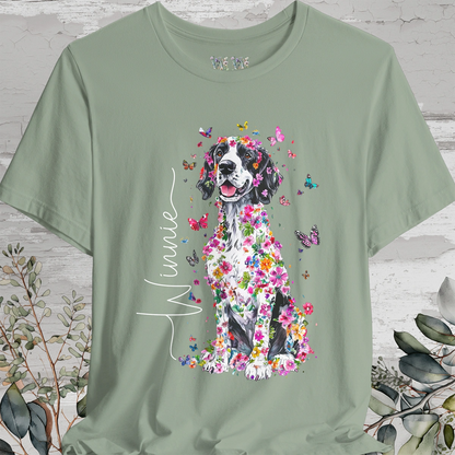 English Setter #1 Floral Personalized T shirt