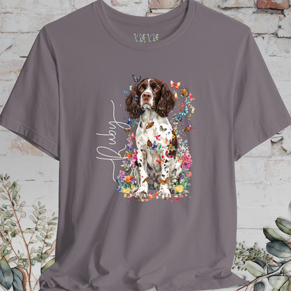 English Springer Spaniel #4 Floral Personalized T shirt