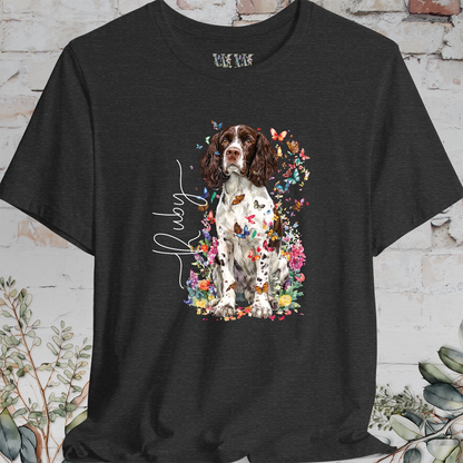 English Springer Spaniel #4 Floral Personalized T shirt