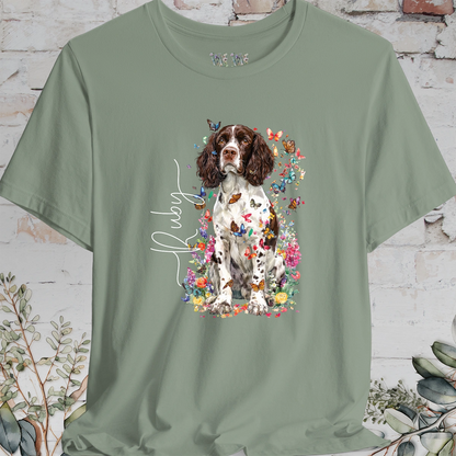English Springer Spaniel #4 Floral Personalized T shirt