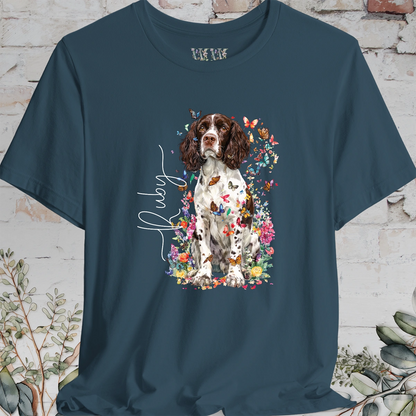 English Springer Spaniel #4 Floral Personalized T shirt