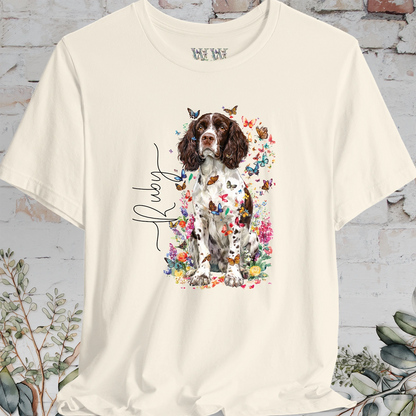 English Springer Spaniel #4 Floral Personalized T shirt