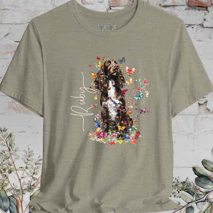 English Springer Spaniel #5 Floral Personalized T shirt