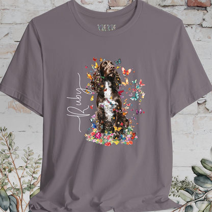 English Springer Spaniel #5 Floral Personalized T shirt