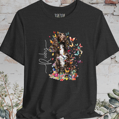 English Springer Spaniel #5 Floral Personalized T shirt
