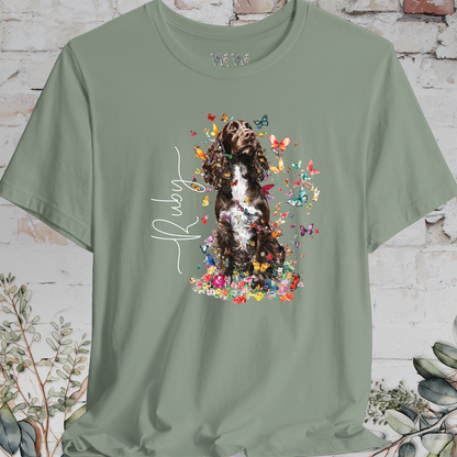 English Springer Spaniel #5 Floral Personalized T shirt
