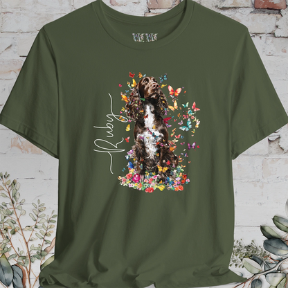 English Springer Spaniel #5 Floral Personalized T shirt