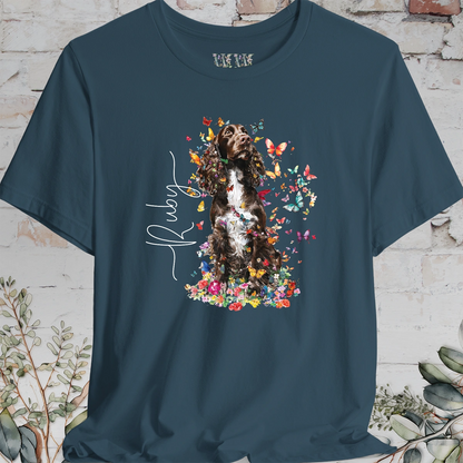 English Springer Spaniel #5 Floral Personalized T shirt