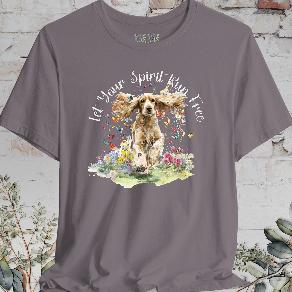 English Cocker Spaniel #1 'Let your spirit run free' T shirt