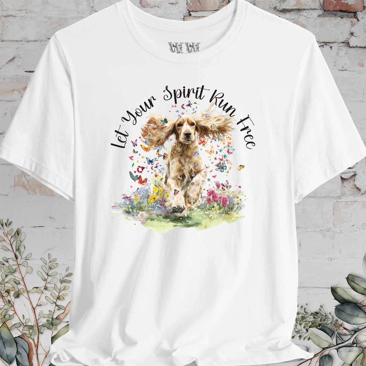 English Cocker Spaniel #1 'Let your spirit run free' T shirt