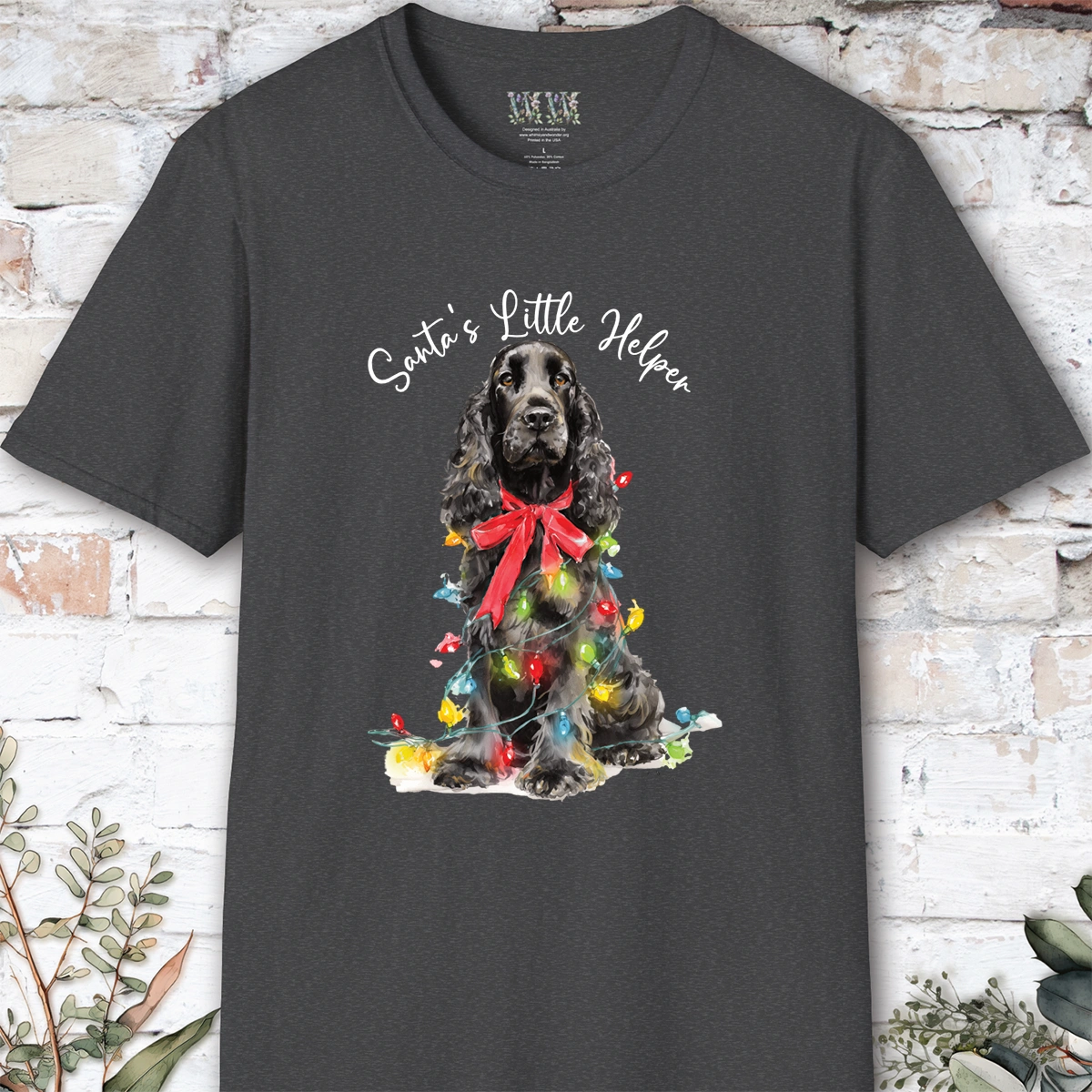English Cocker Spaniel #1 Santa's little helper. unisex T shirt