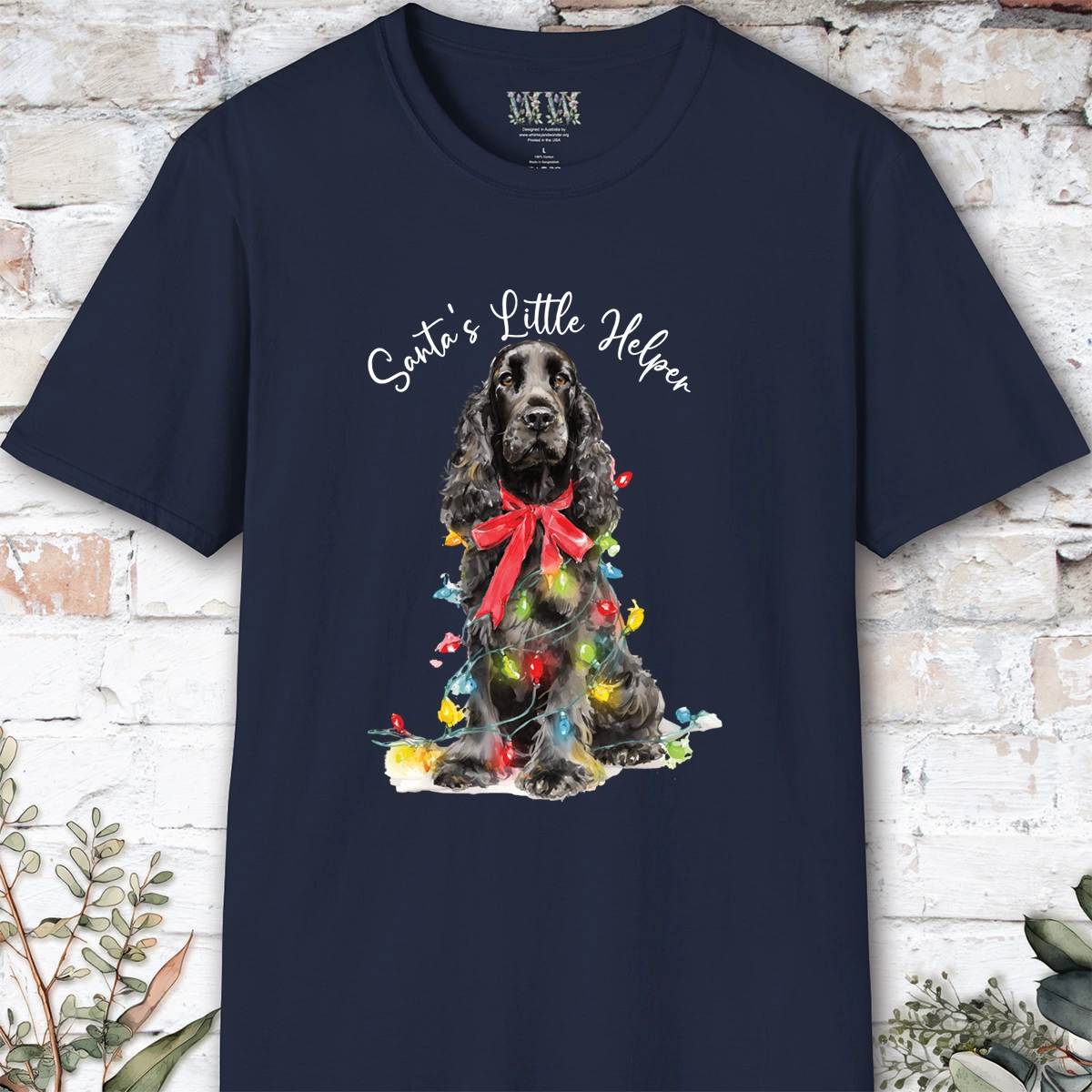 English Cocker Spaniel #1 Santa's little helper. unisex T shirt