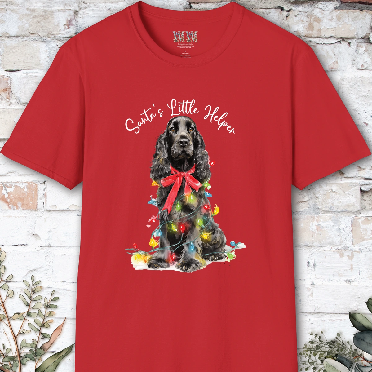 English Cocker Spaniel #1 Santa's little helper. unisex T shirt