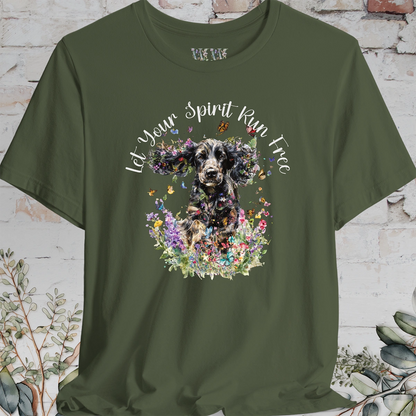 English Cocker Spaniel #2 'Let your spirit run free' T shirt