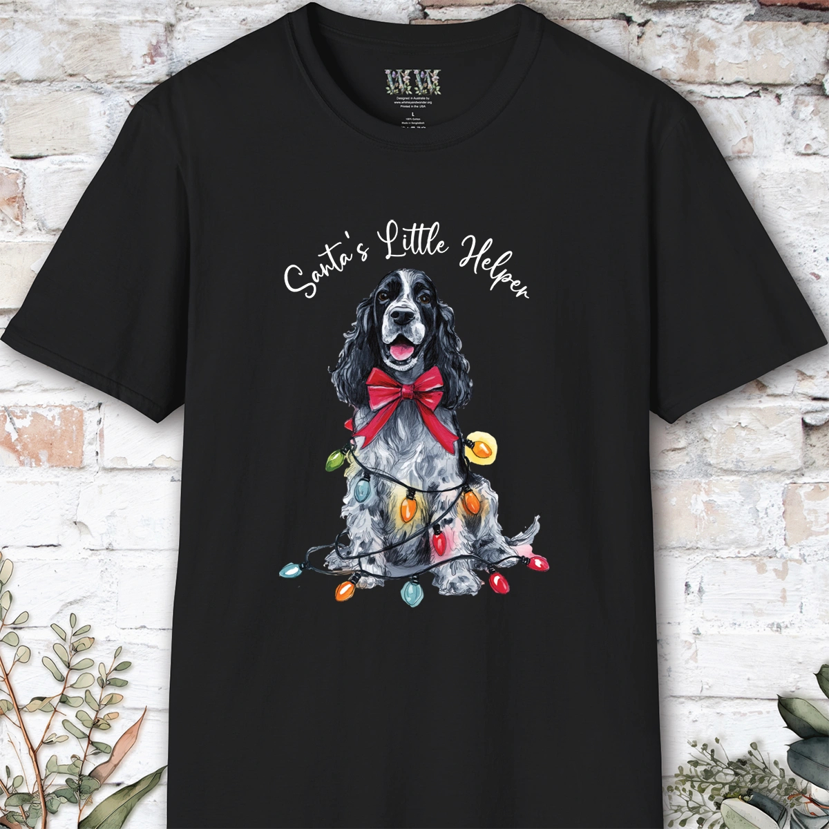 English Cocker Spaniel #5 Santa's little helper. unisex T shirt