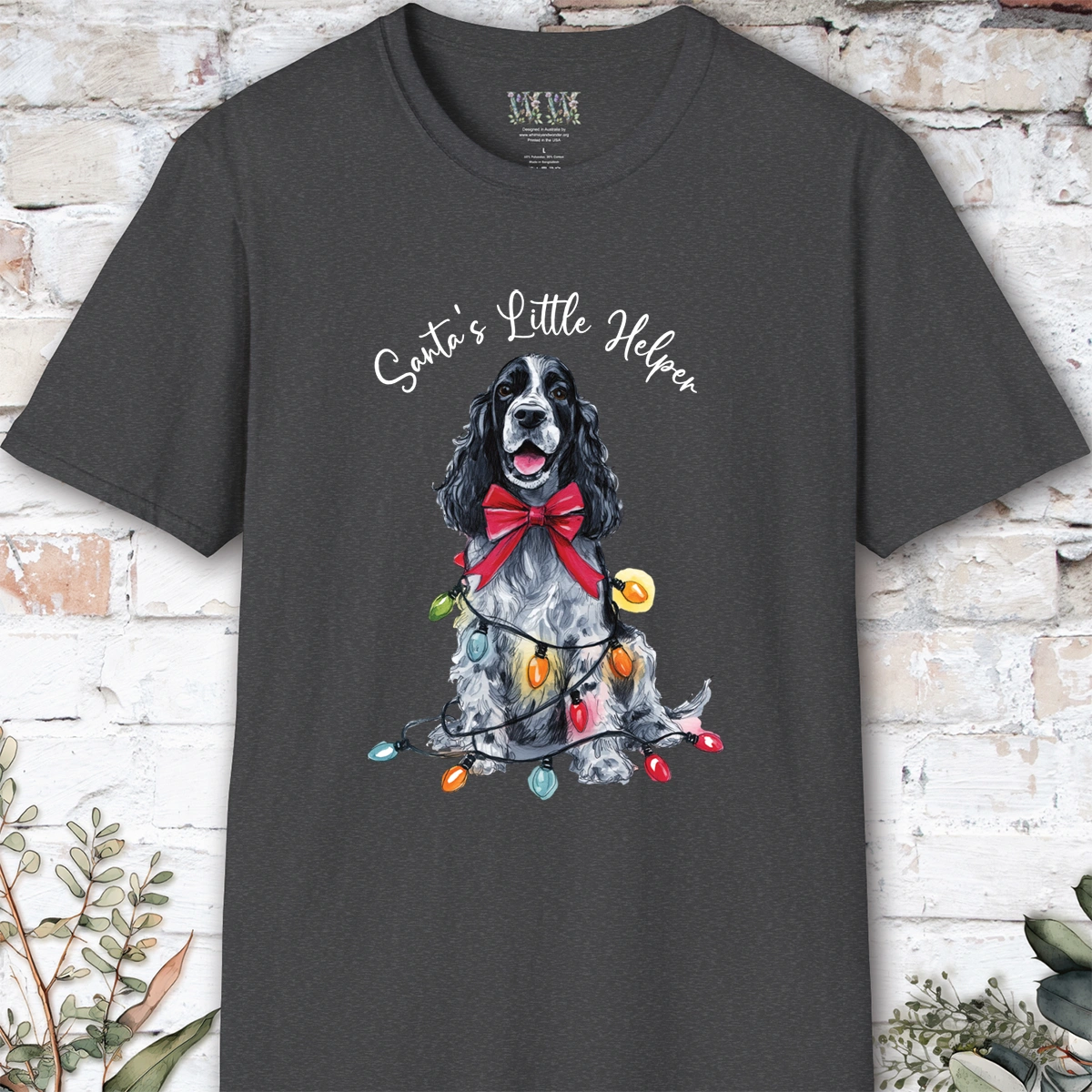 English Cocker Spaniel #5 Santa's little helper. unisex T shirt
