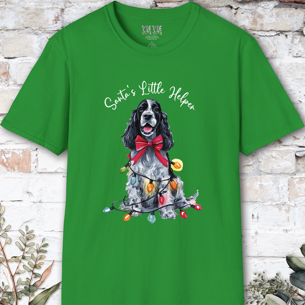 English Cocker Spaniel #5 Santa's little helper. unisex T shirt