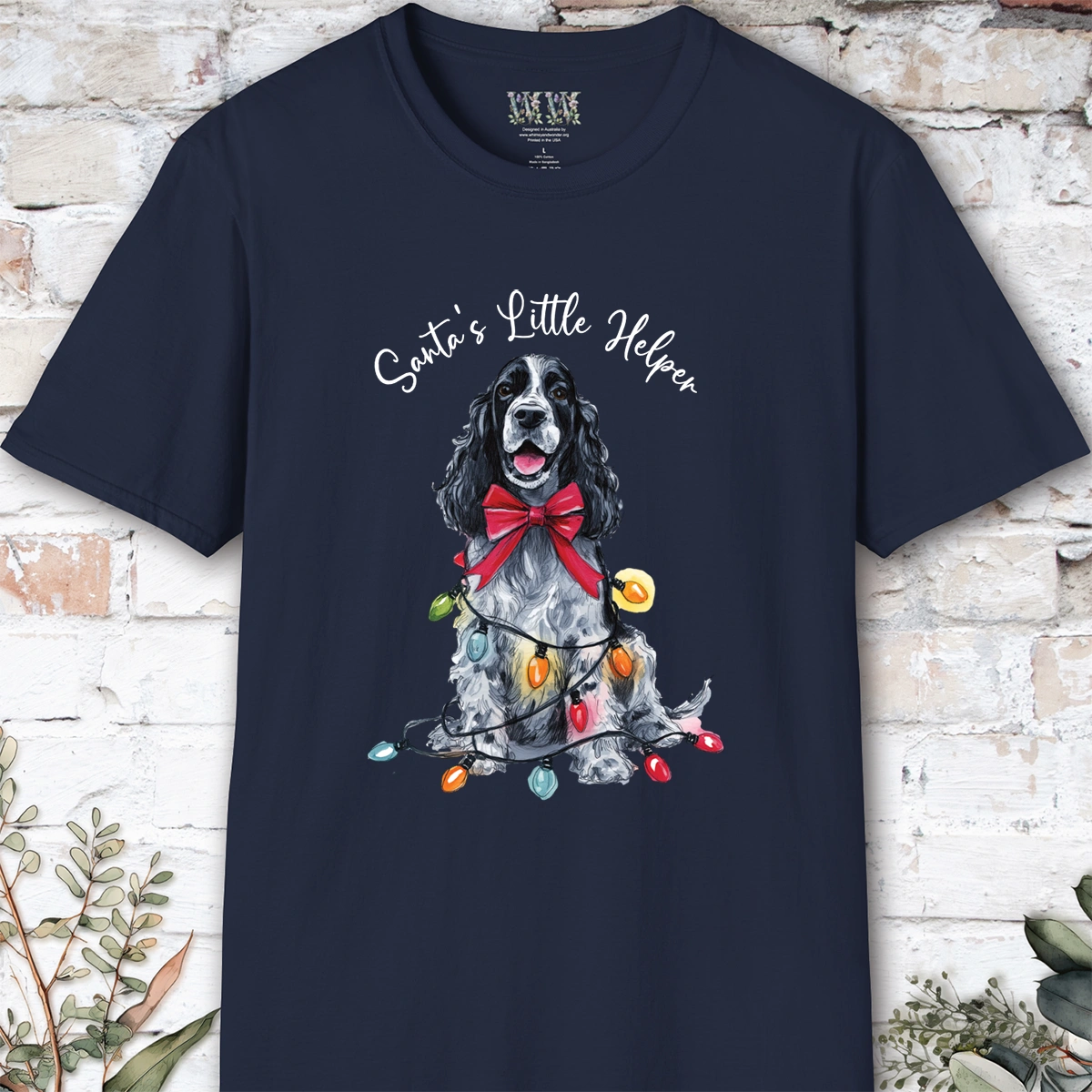 English Cocker Spaniel #5 Santa's little helper. unisex T shirt