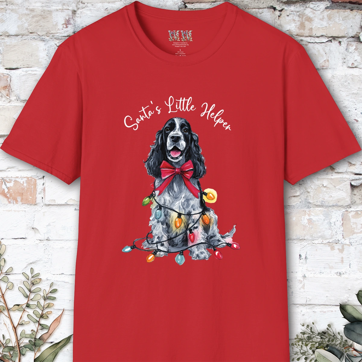 English Cocker Spaniel #5 Santa's little helper. unisex T shirt