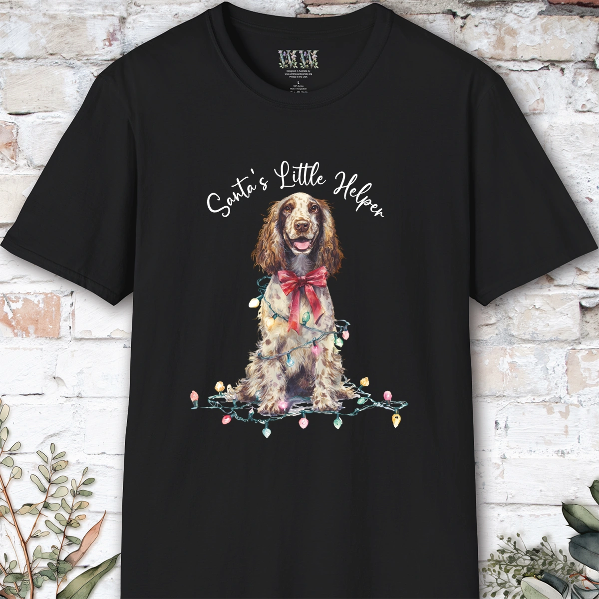 English Cocker Spaniel #3 Santa's little helper. unisex T shirt